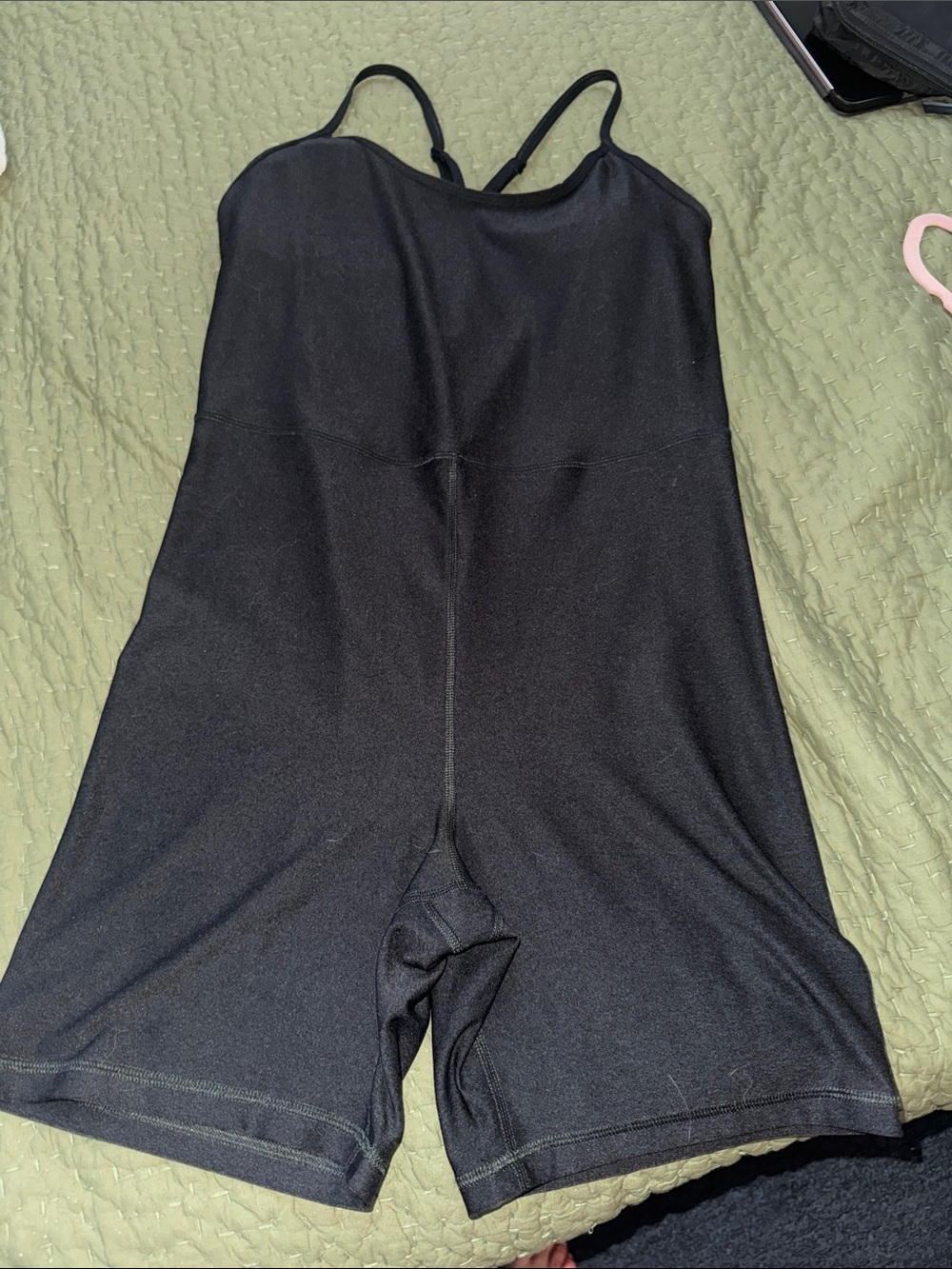 Old Navy Black Minimal Black Strappy One-Piece exercise unitard